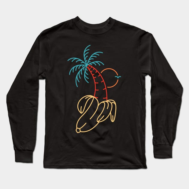 Summer Banana Long Sleeve T-Shirt by VEKTORKITA